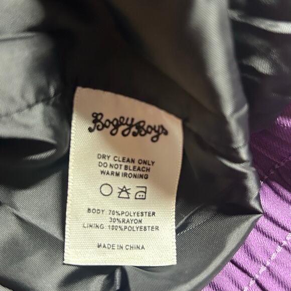 Bogey Boys Full Zip Retro Style Purple White Block Track Jacket S Small NWOT - Picture 8 of 8